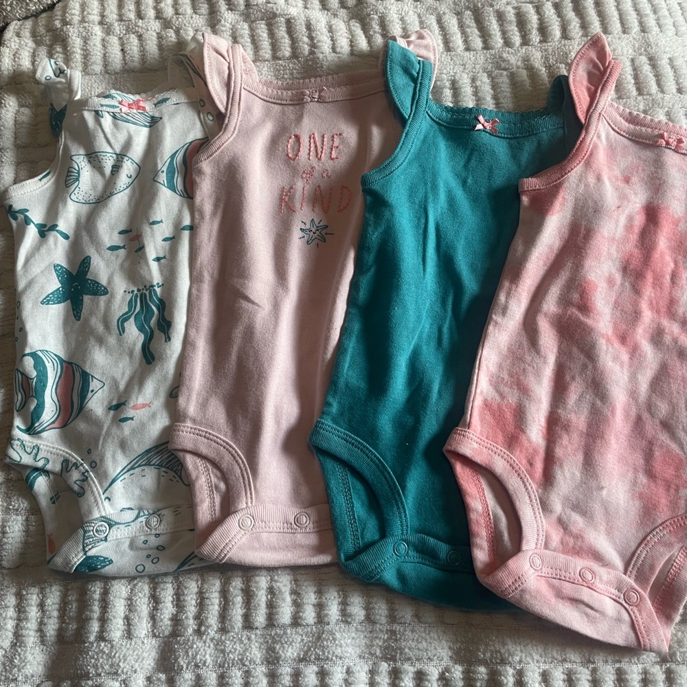 Carter's Soft Cotton Pink and Blue Bodysuits